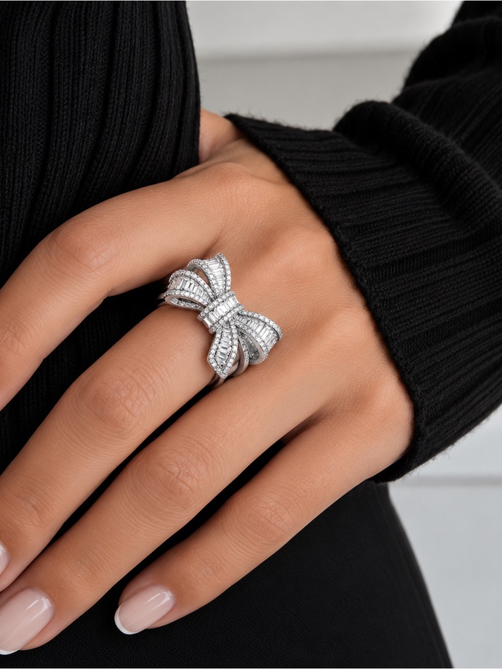 Certified 1ct. t.w. Moissanite Diamond Bow Ring